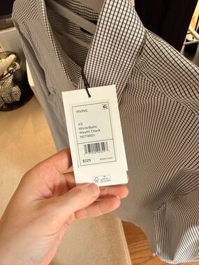 Theory Men’s Black and White Mini-Check Dress Shirt